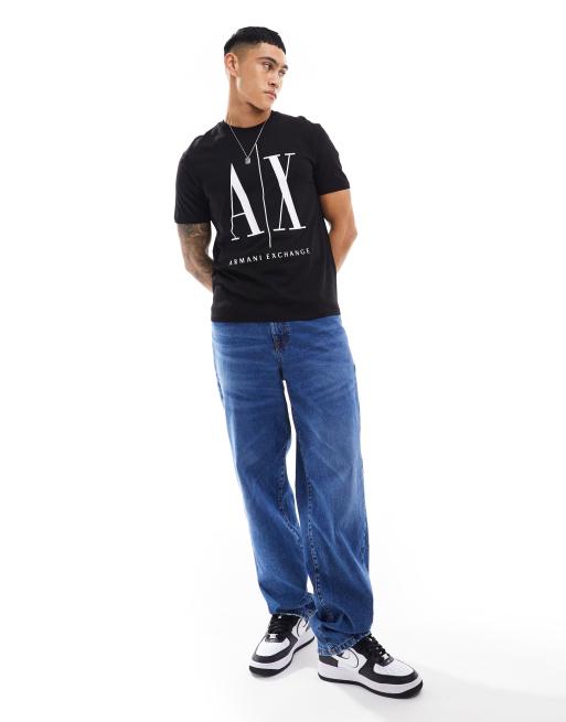 Armani Exchange - T-shirt à grand logo - Noir/blanc, 4 de 4