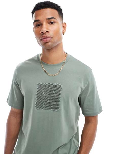 Armani Exchange - T-shirt à logo carré - Vert - view 1