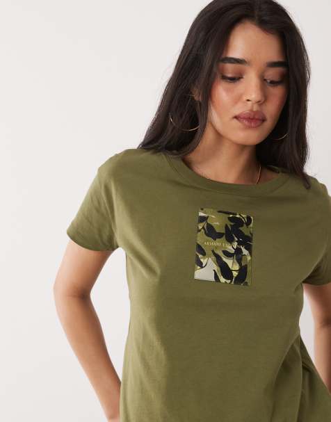 Armani Exchange - T-shirt à logo patché - Kaki - view 1