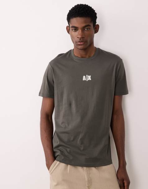 Armani Exchange - T-shirt à logo sur le devant - Kaki - view 1