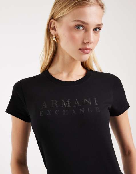 Armani Exchange - T-shirt avec logo dégradé - Noir - view 1