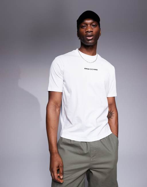 Armani Exchange - T-shirt bianca con logo sul petto e sul retro, 4 di 4