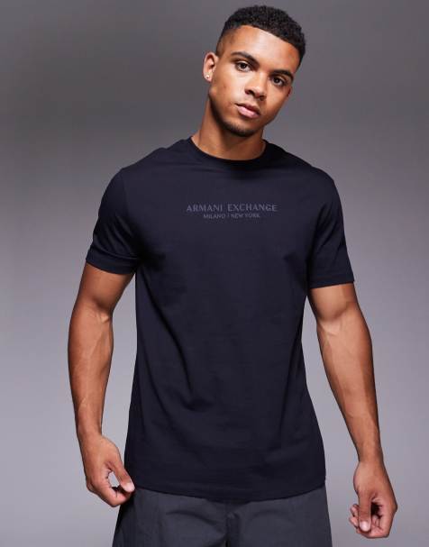 Armani Exchange - T-shirt blu navy a maniche corte - view 1