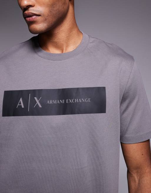 Armani Exchange - T-shirt grigia con logo al centro, 2 di 5