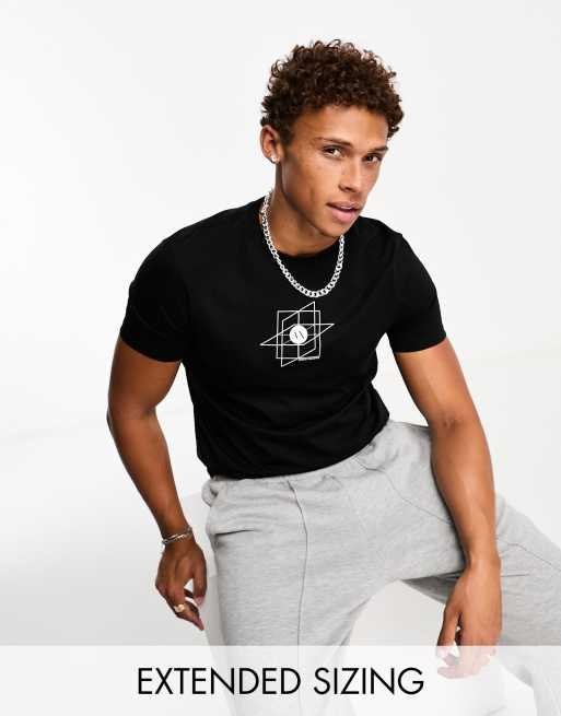 Armani Exchange – T-Shirt in Schwarz mit Logo-Grafikprints