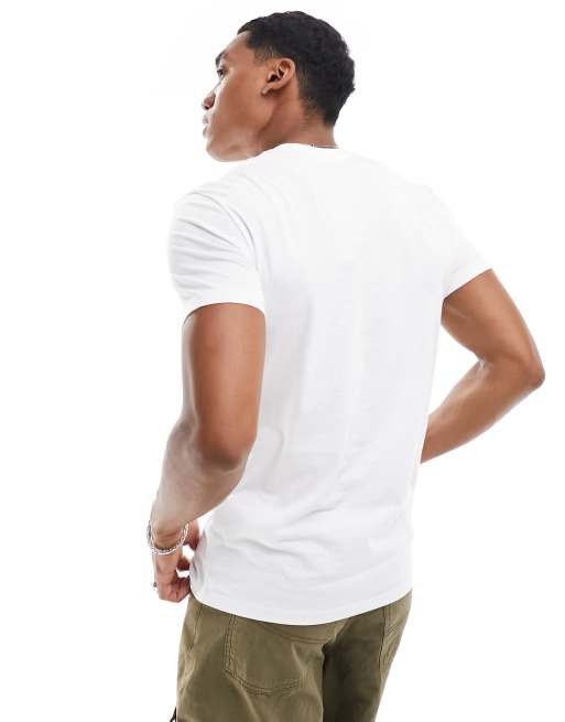 Armani Exchange – T-Shirt in Weiß mit linearem Logo, 3 von 4
