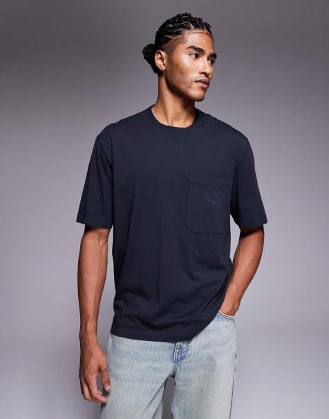 Armani Exchange - T-shirt met korte mouwen en logo in marineblauw - view 1