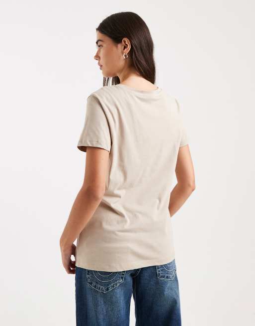 Armani Exchange - T-shirt met logo met siersteentjes in steenkleur, 4 van 4