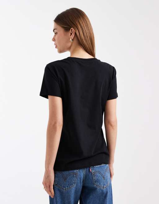 Armani Exchange - T-shirt met logo met siersteentjes in zwart, 4 van 4