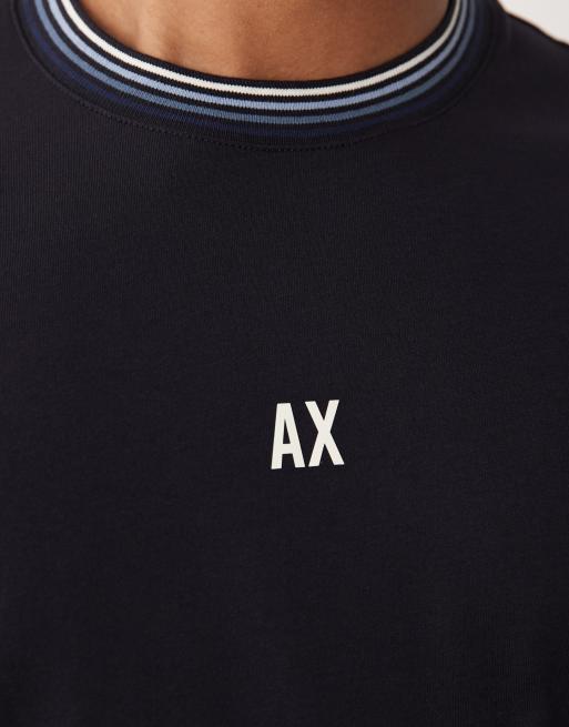Armani Exchange - T-shirt met logo op de borst in marineblauw, 5 van 5