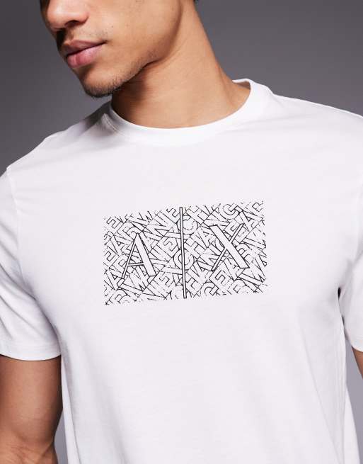 Armani Exchange - T-shirt met ronde hals en logo in gebroken wit, 5 van 5