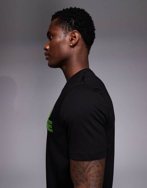 Armani Exchange - T-shirt nera con logo sul petto, 4 di 5