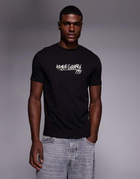 Armani Exchange - T-shirt nera con logo - view 1