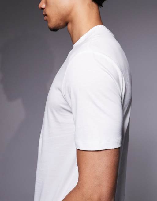 Armani Exchange – T-shirt w kolorze złamanej bieli z logo, 4 z 5