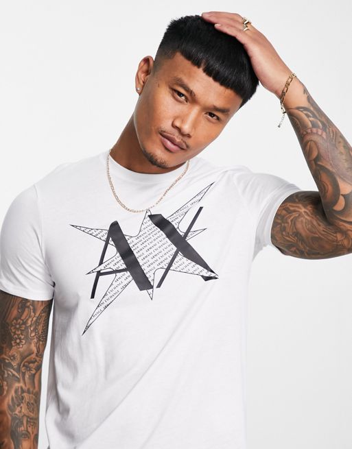 Armani Exchange t-shirt with AX star logo in white | ASOS