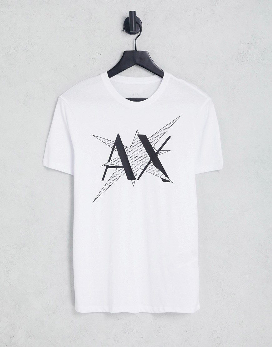 armani exchange t-shirt with ax star logo in white
