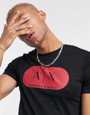 red armani exchange shirt