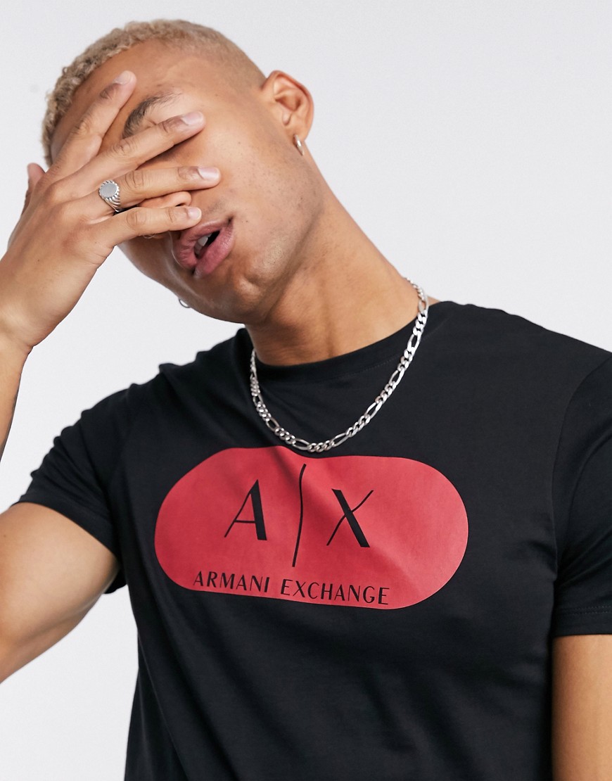 Armani Exchange t-shirt with chest logo in black