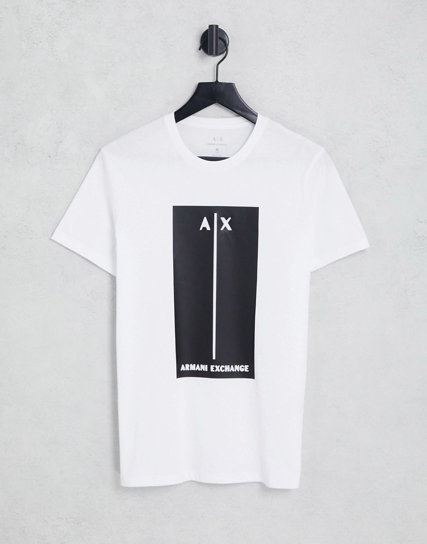 Armani Exchange T-Shirt With Embossed Block Logo In White