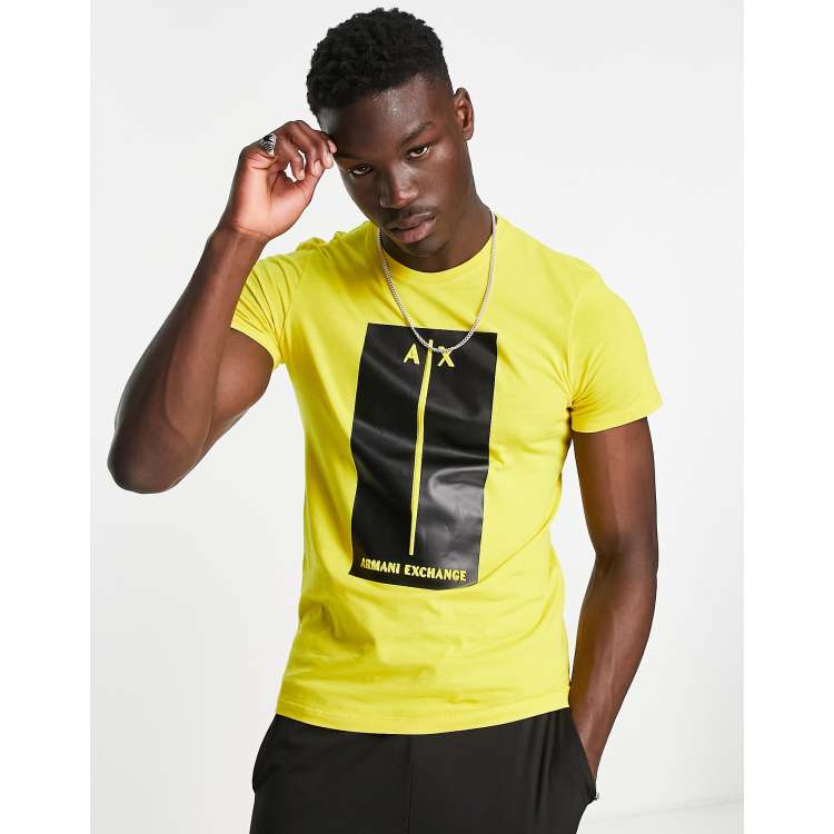 Yellow armani on sale t shirt