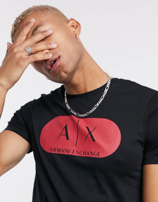 Black and red store armani exchange shirt