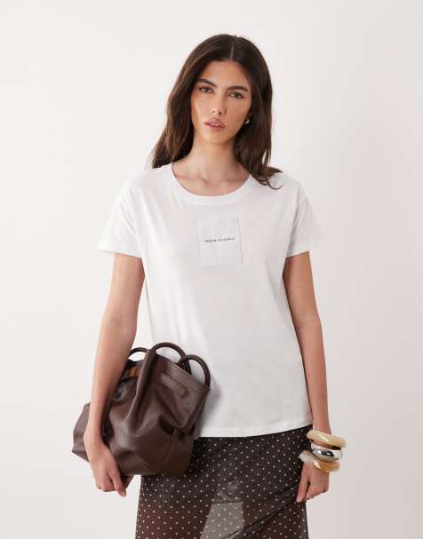 Armani Exchange T-shirt z naszywanym logo w kolorze białym - view 1