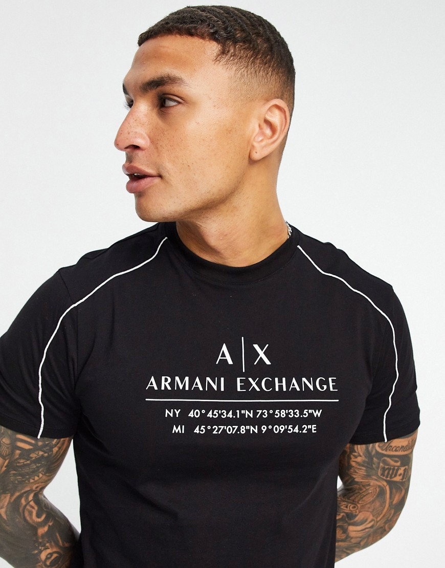 Armani Exchange tape detail t-shirt in black