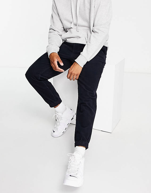 Armani Exchange - tapered cord trousers in navy