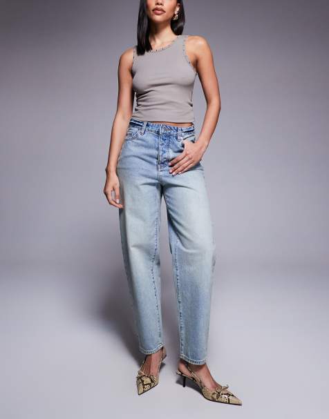 Armani Exchange - Tapered lyseblå jeans med gulerodsben - view 1
