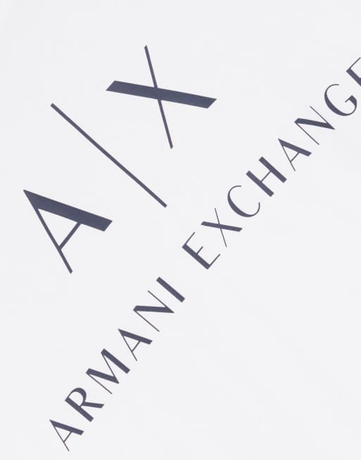 Armani Exchange text logo print t-shirt in white , 3 of 4