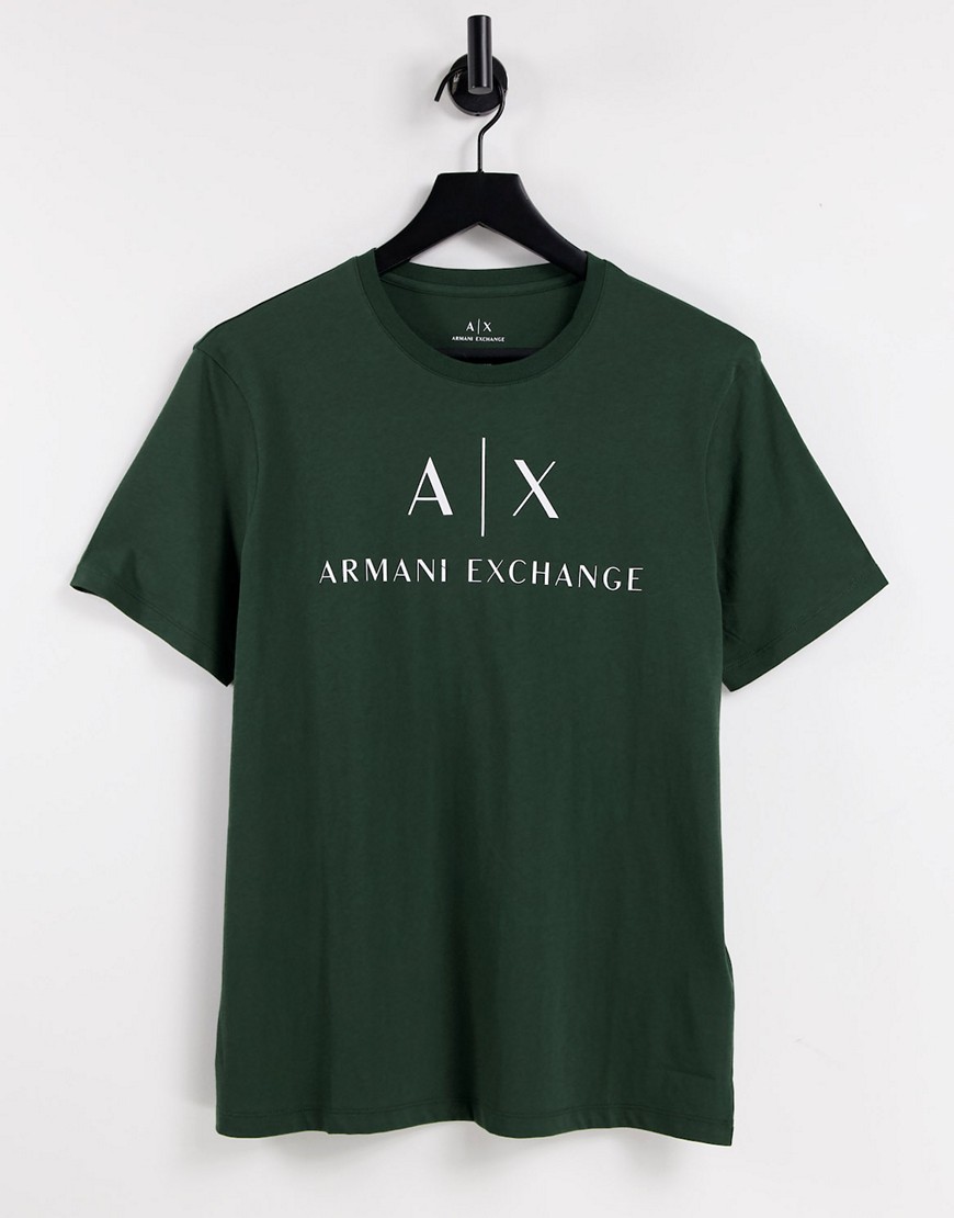 Armani Exchange text logo t-shirt in green