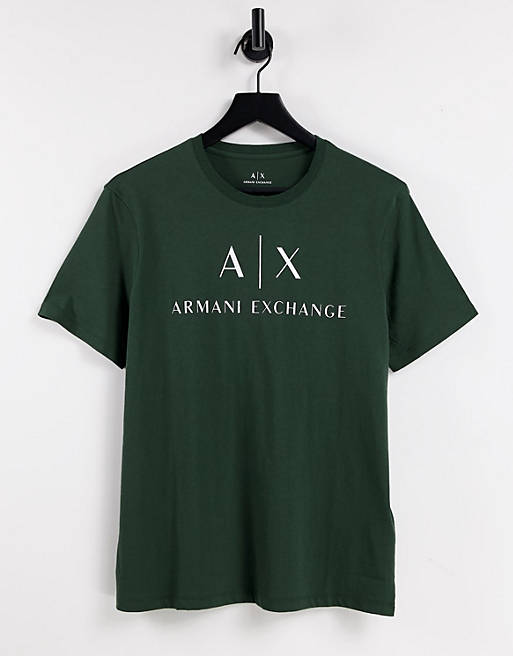 T-Shirts & Vests Armani Exchange text logo t-shirt in green 
