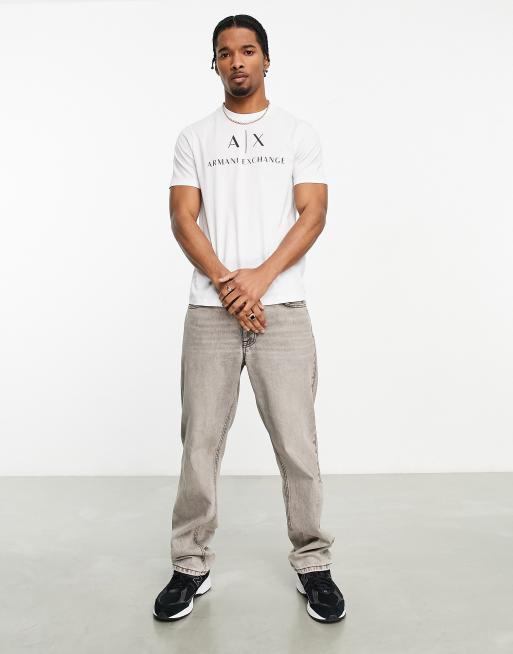 Armani Exchange text logo t shirt in white ASOS