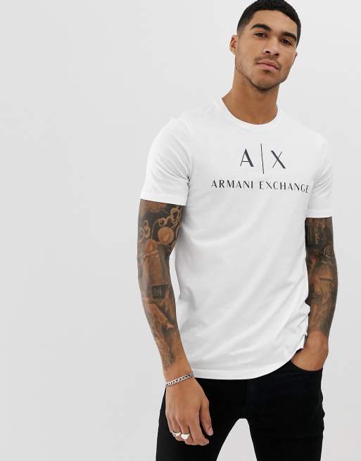 Introducir 75+ imagen armani exchange white t shirt