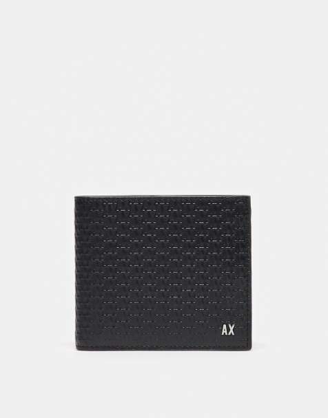 Armani Exchange textured logo wallet in black - view 1