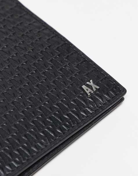 Armani Exchange textured logo wallet in black - view 2