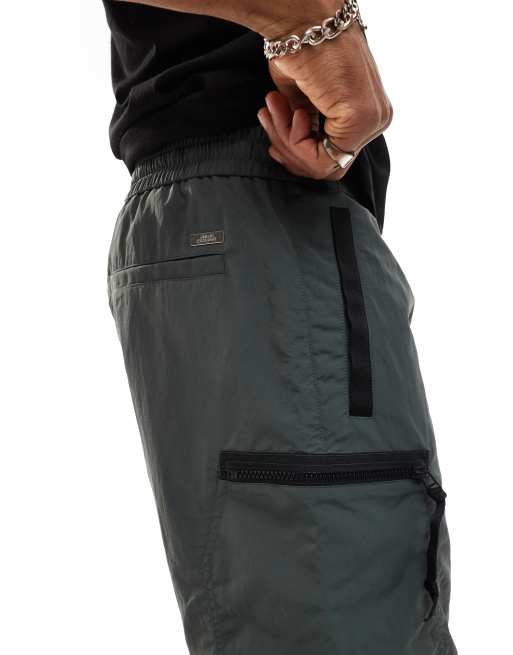 Armani Exchange tonal taping cargo shorts in charcoal part of a set ASOS