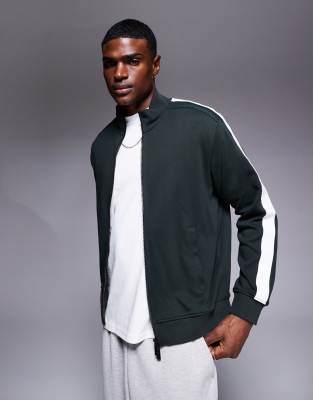 Armani Exchange Tracksuit Jacket With Logo Taping In Green