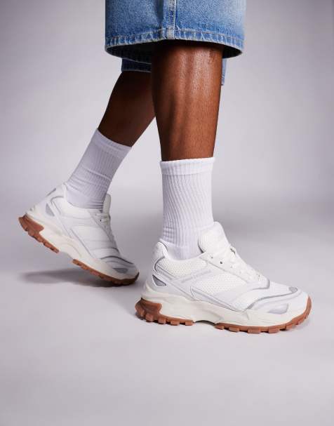 Armani Exchange trainers with gumsole in off white - view 1