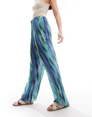Armani Exchange trousers in ocean waves print-Multi