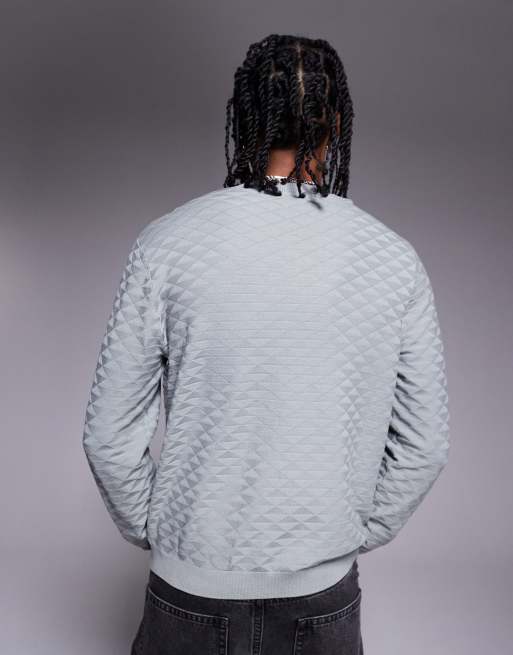 Armani Exchange - Trui met ronde hals, textuur en logo in grijs, 3 van 4