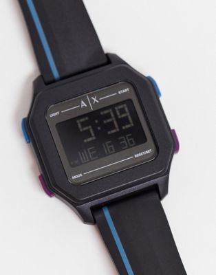 Armani Exchange unisex digital watch in black AX2955