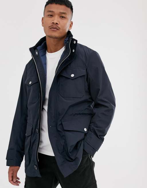 Armani Exchange Veste style militaire avec doudoune sans manches amovible Bleu marine