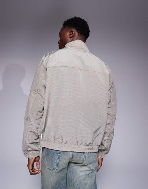 Armani Exchange waffle windbreaker jacket in beige | ASOS