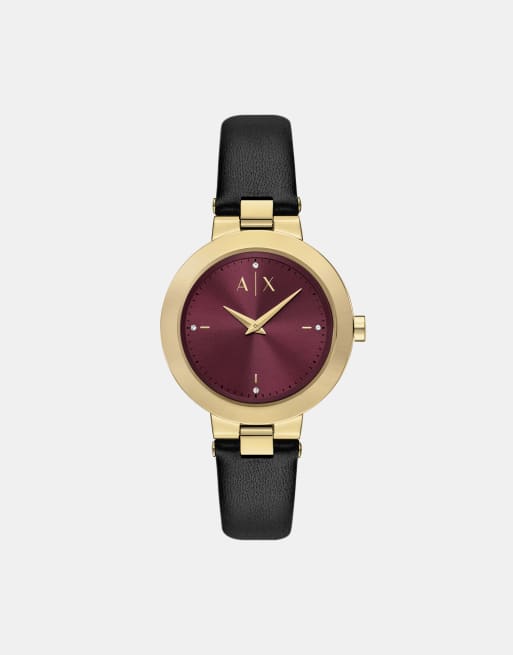 Armani Exchange Women quartz/2h jackie, black stainless steel in black