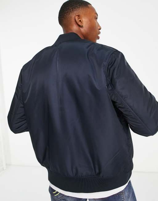 Armani Exchange x Smiley Face reversible bomber jacket in navy ASOS