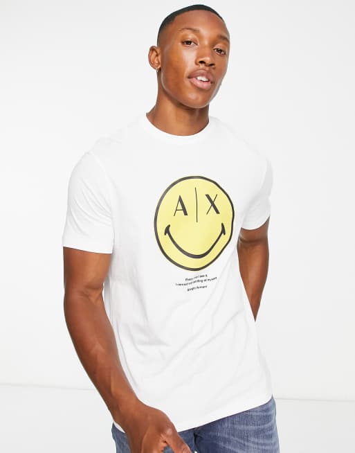 Armani Exchange x Smiley Face tshirt in white ASOS