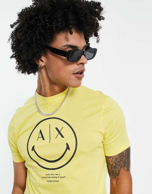 Armani Exchange x Smiley Face t shirt in yellow ASOS