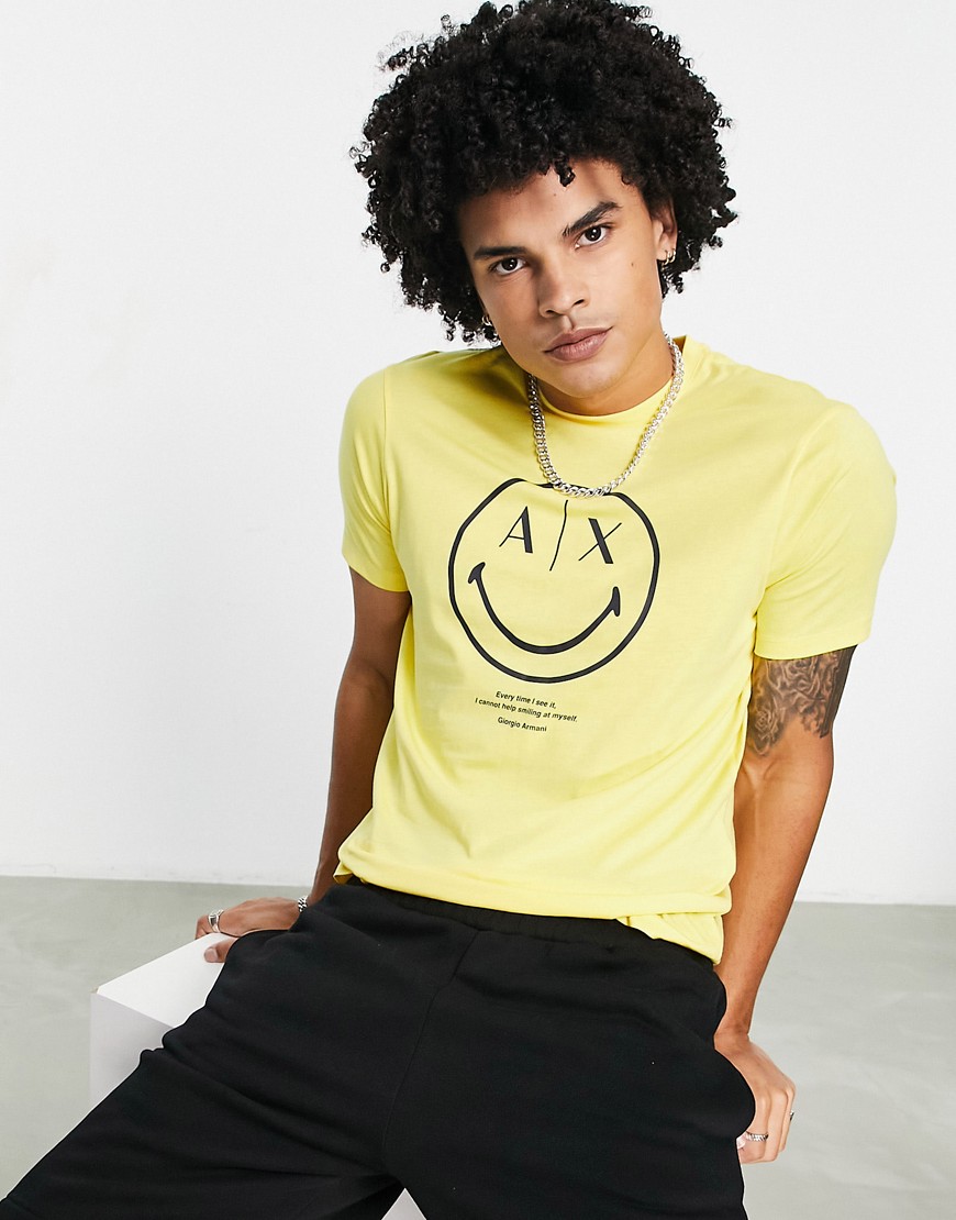 Armani Exchange x Smiley Face t-shirt in yellow