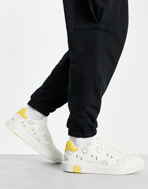 Armani Exchange x Smiley Face trainers in white